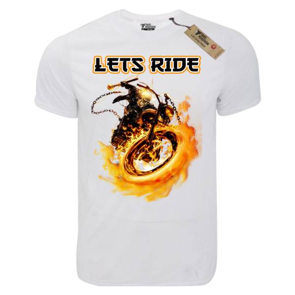 T-shirt unisex T-cool λευκό Lets ride, 900-9021 