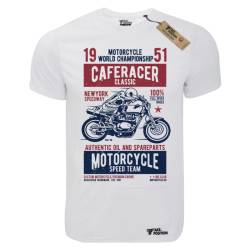 T-shirt unisex Takeposition T-cool λευκό Caferacer classic race,  900-9029