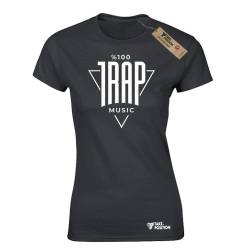 T-shirt γυναικείο Takeposition 100% Trap Music σε Μαύρο χρώμα, 504-7742-02
