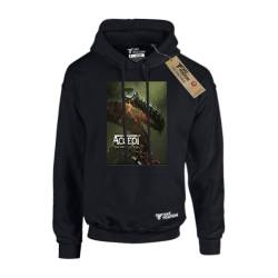 Hoodie φούτερ με κουκούλα Takeposition H-cool Accept Too mean to die, Μαύρη, 907-7682