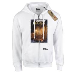 Hoodie ζακέτα με κουκούλα Takeposition Z-cool Accept Concert, λευκή 908-7683