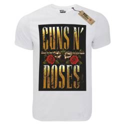 T-shirt unisex Takeposition  T-cool λευκό Guns and Roses, guns and letters 900-7629