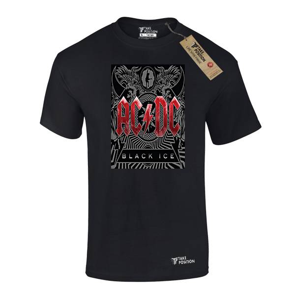 Ανδρικό μπλουζάκι t-shirt  βαμβακερό Takeposition Acdc Black Ice, μαύρο, 320-7518