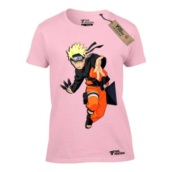 Μπλουζάκι για κορίτσια με στάμπες cαrtoon βαμβακερό Takeposition H-cool Anime Naruto in action, Ροζ, Small, PROS-ROZ-S-8061210