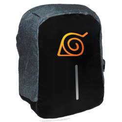 Takeposition Anime Naruto Logo Σχολική τσάντα Razor 1κεντρική θέση Rpet 600D 44Y x 34Μ x 10Π Μαύρο/γκρι 973-1066-07