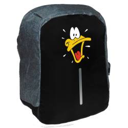 Takeposition Daffy Surpise Σχολική τσάντα Razor 1κεντρική θέση Rpet 600D 44Y x 34Μ x 10Π Μαύρο/γκρι 973-1193-07
