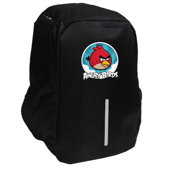 Takeposition Angry Birds Logo Figures Σχολική τσάντα Razor 1κεντρική θέση Rpet 600D 44Y x 34Μ x 10Π, Μαύρο, 973-4743-02 