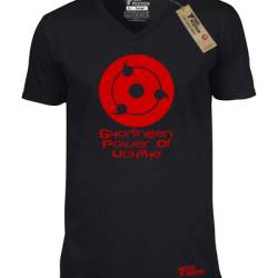 T-shirt V neck ανδρικό, Takeposition, Anime Sharingan Power Of Uchiha, Μαύρο, 308-1010