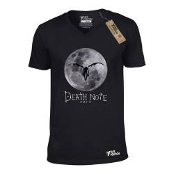 T-shirt V neck ανδρικό, Takeposition, Anime Death Note Moon, Μαύρο, 308-1014