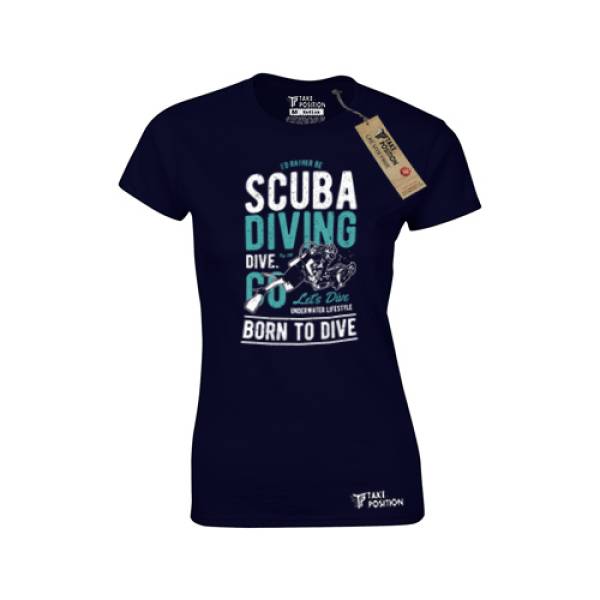 T-shirt γυναικεία Takeposition, Scuba diving, Μπλε, 504-2001 