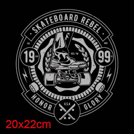 T-shirt κοντομάνικα ΒΑΜΒΑΚΕΡΟ Takeposition Scateboard rebel μαύρο, 307-2002