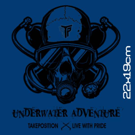 Takeposition ανδρικές μπλούζες τιράντα, Underwater adventure , λευκό, 309-5519