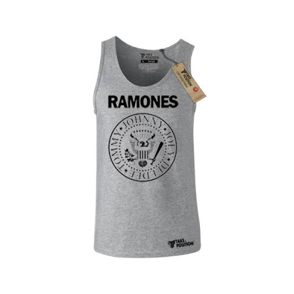 Ανδρικά μπλουζάκια τιράντα Takeposition Ramones, Γκρι, 309-7504 