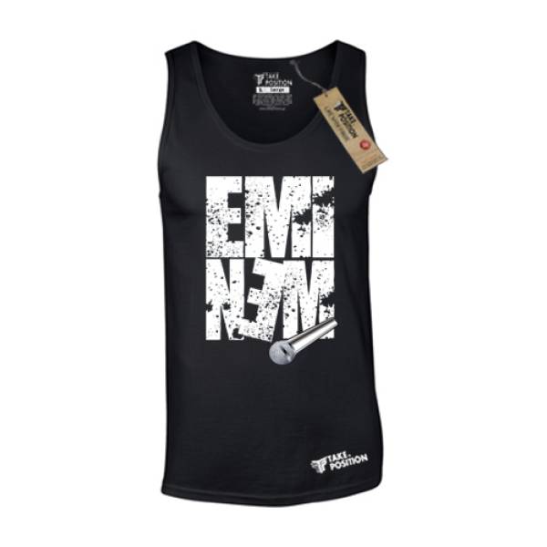  Ανδρικό μπλουζάκι τιραντέ Takeposition, Eminem, Μαύρο, 309-7518 