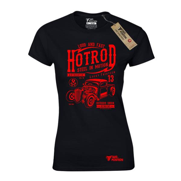 T-shirt γυναικεία Takeposition Hotrod μαύρο, 504-9006 