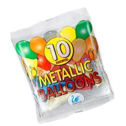10τεμ μπαλόνια latex μεταλλιζέ Swan, m0174
