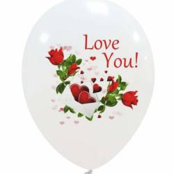 Μπαλόνι "LOVE YOU" 100 τεμάχια, 30cm διάμετρο, μ0730