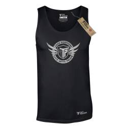 Μπλουζάκι τιραντέ ανδρική, Takeposition, silver logo wing, ΜΑΥΡΟ, 309-0003-2