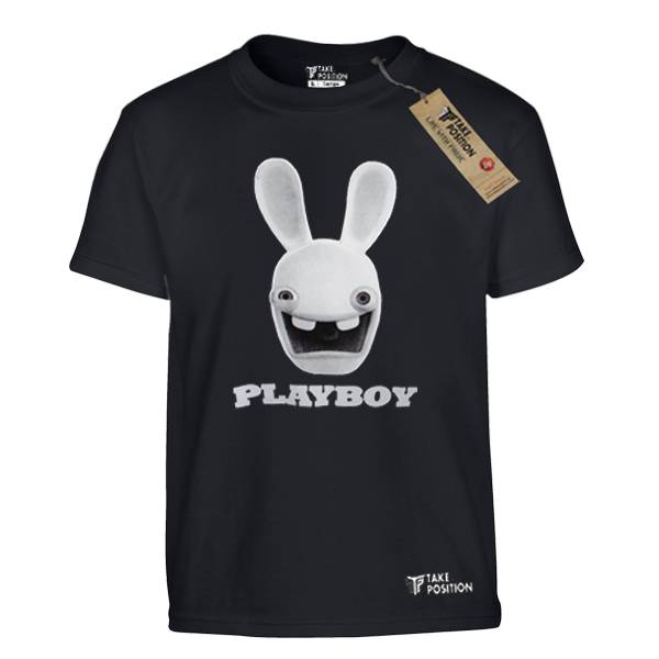 T-SHIRT ΠΑΙΔΙΚΟ ΒΑΜΒΑΚΕΡΟ TAKEPOSITION, PLAY RABBIT, ΜΑΥΡΟ, XSMALL, 801-1505-XS-MAY-PROSF 