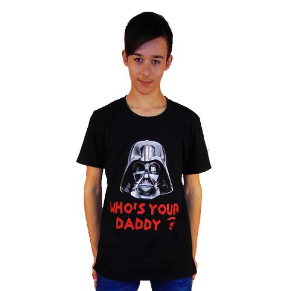 T-SHIRT ΠΑΙΔΙΚΟ ΒΑΜΒΑΚΕΡΟ TAKEPOSITION, WHO'S YOUR DADDY, ΜΑΥΡΟ, 801-7007 